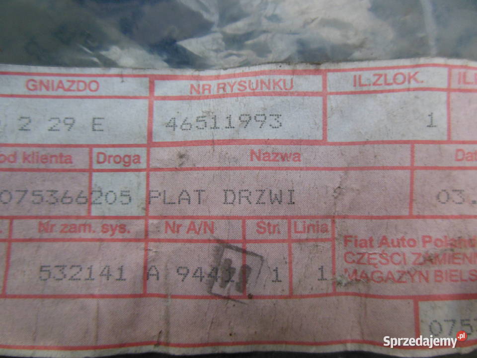 46511993 tapicerka boczek drzwi fiat seicento Kozy