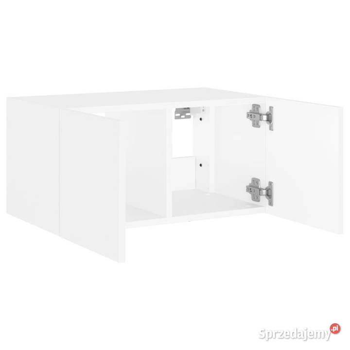 Ścienna szafka TV z LED biała 60x35x31 WM837267 Warszawa