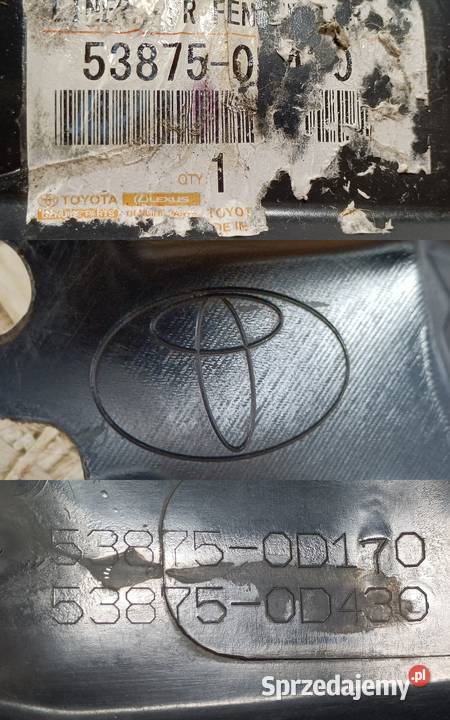 TOYOTA YARIS III NADKOLE PRAWY PRZÓD 538750D170 Pleszew