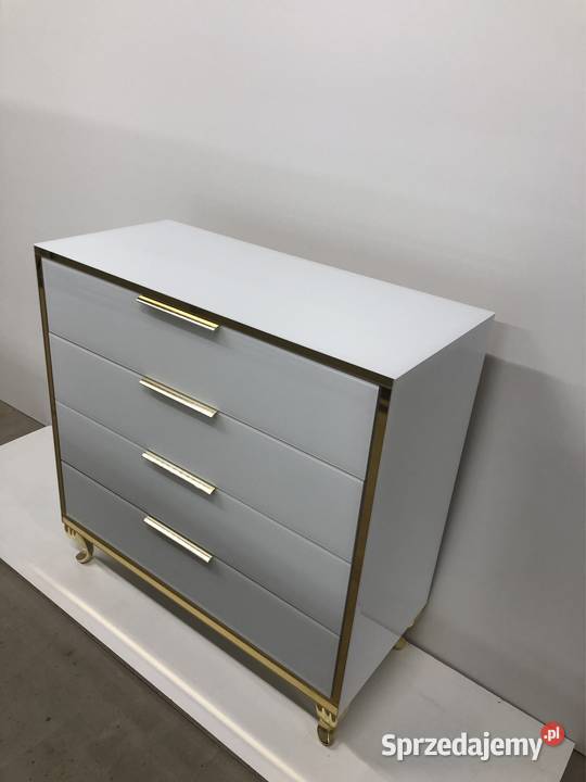 Komoda biała złota noga Ludwik glamour Komody wielkopolskie Kępno
