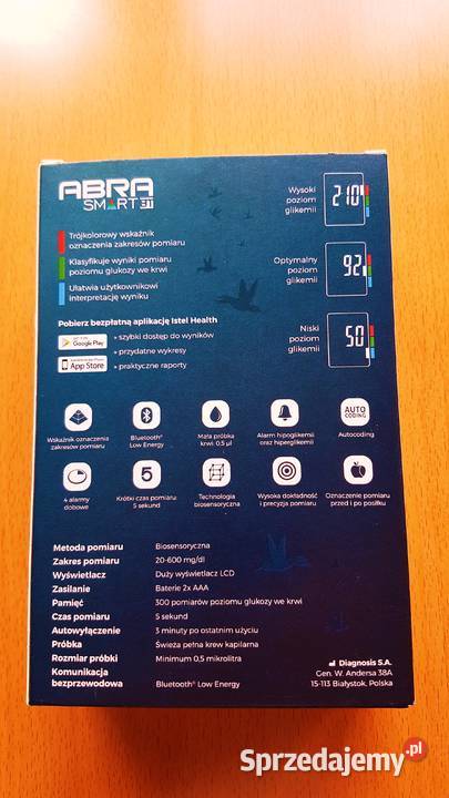 Glukometr ABRA Smart BT Bluetooth Całkiem Nowy Piotrków Trybunalski