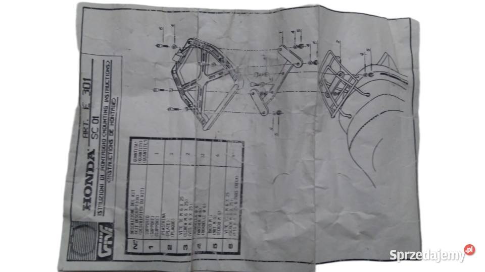 BAGAŻNIK MOCOWANIE PŁYTY STELAŻ GIVI HONDA SC01 Bielsk Podlaski