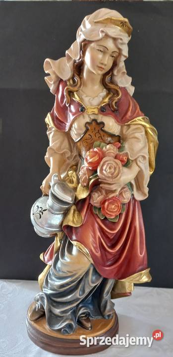 Św. Elżbieta piękna figura rzeźba z drewna ideał