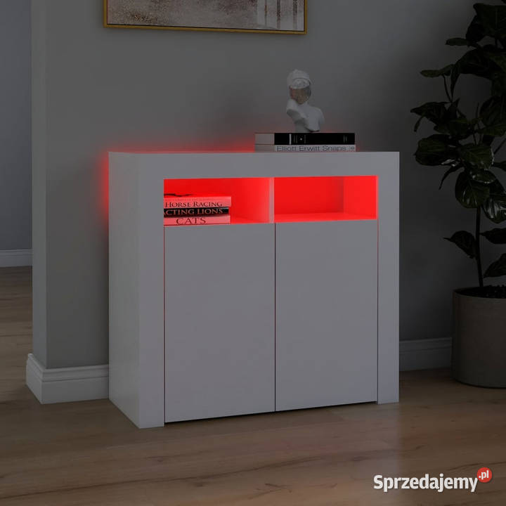 Szafka z oświetleniem LED biała 80 x 35 x 75 mazowieckie Warszawa