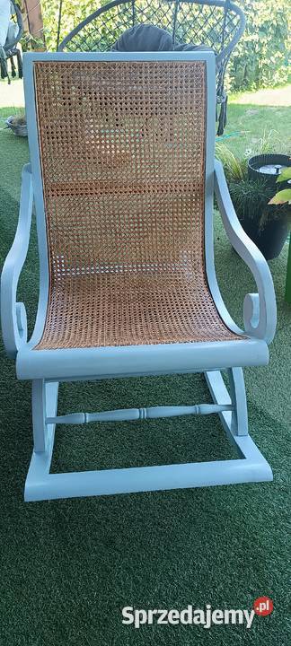 Fotel bujany drewniany Plecionka błękitny wielkopolskie Dobrzyca