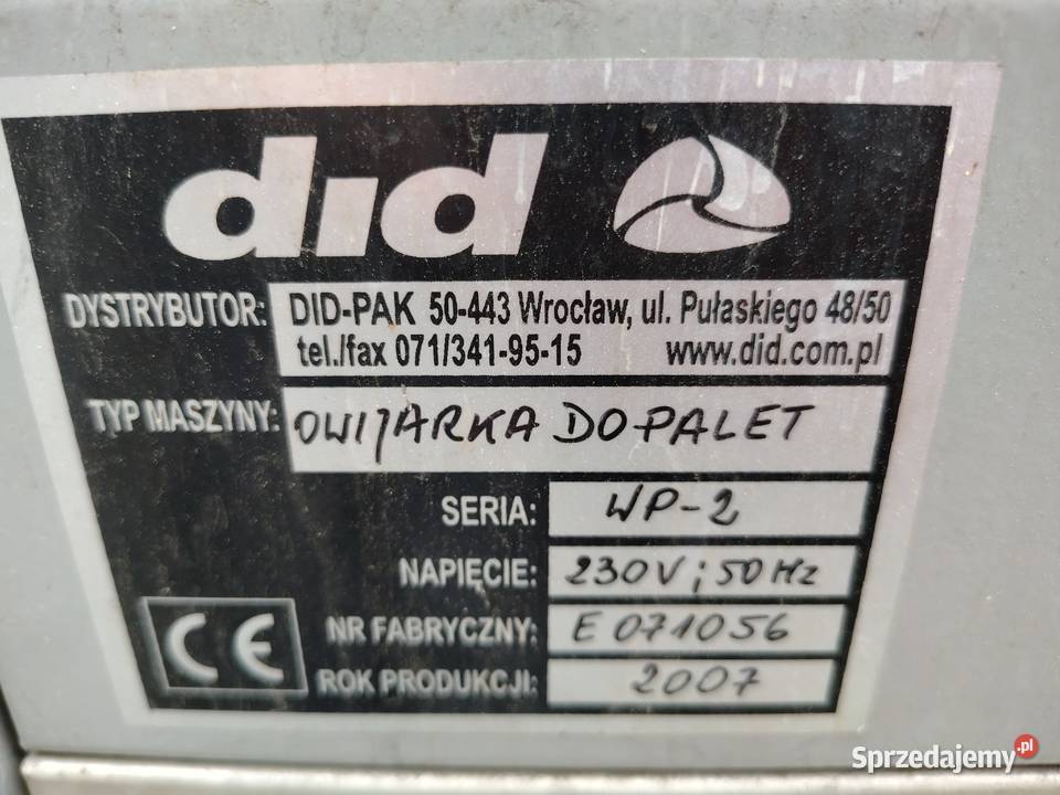 Owijarka do palet WP2 DID PAK Łódź