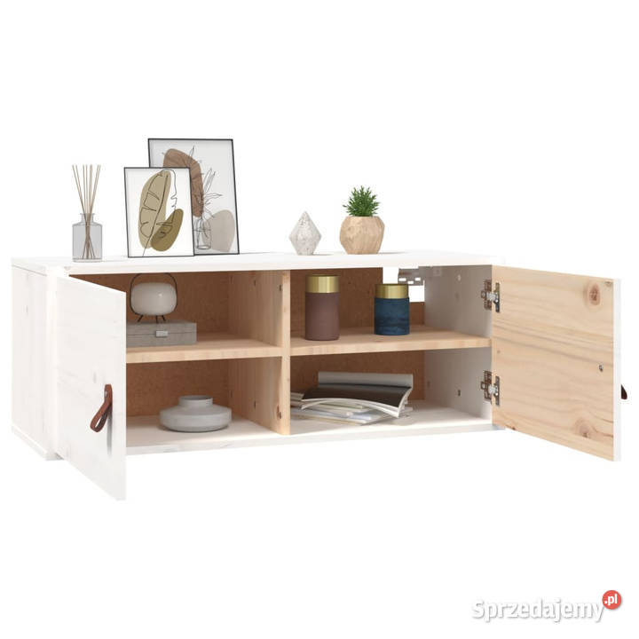 Szafka ścienna biała 80x30x30 lite drewno