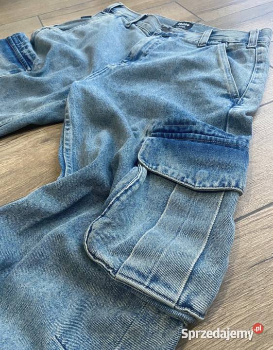 Spodnie cargo Cropp Baggy niebieski