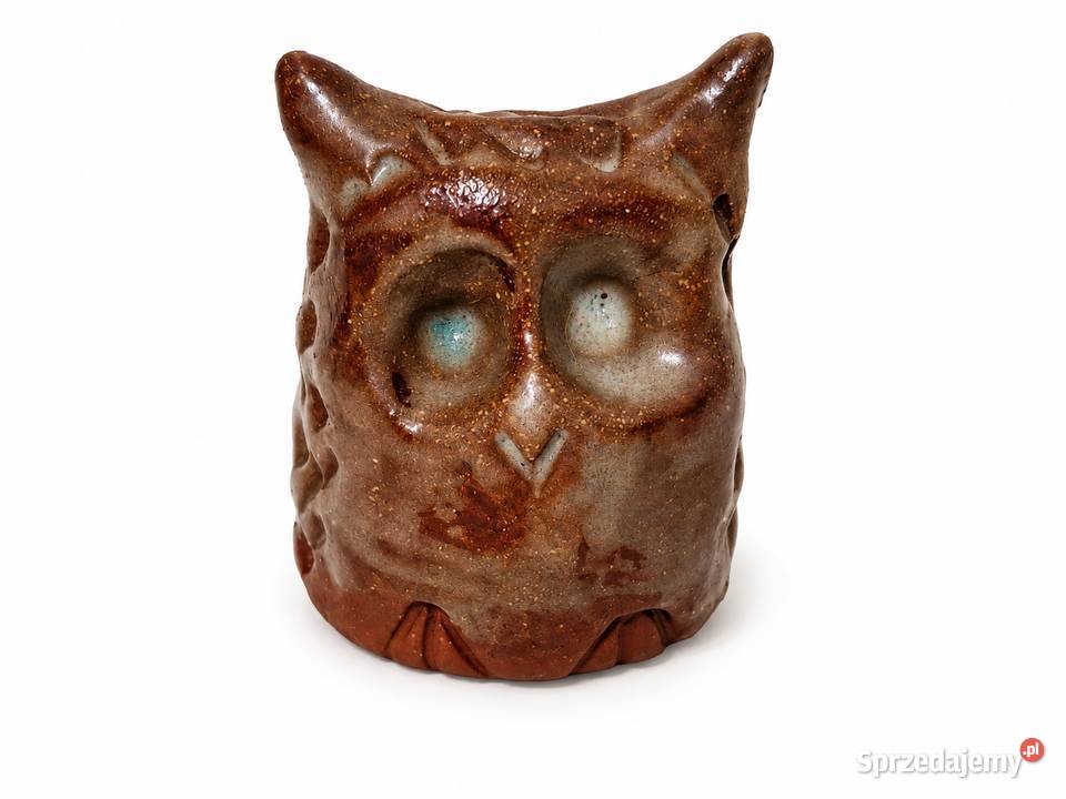 Ceramiczna Sówka figurka vintage sygn MAJOK Poddębice