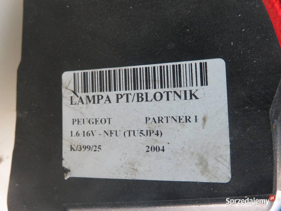 LAMPA PRAWA TYLNA PEUGEOT PARTNER I