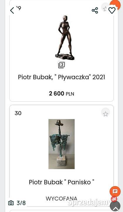 Figura z BRĄZU wysokość 57 SYGNOWANA Antykwariat warmińsko-mazurskie Węgorzewo