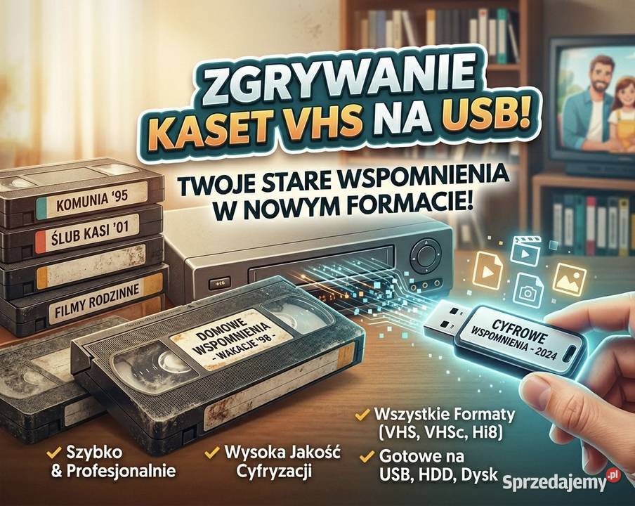 Przegrywanie kaset VHS na USB GRAJEWO Kultura i Rozrywka