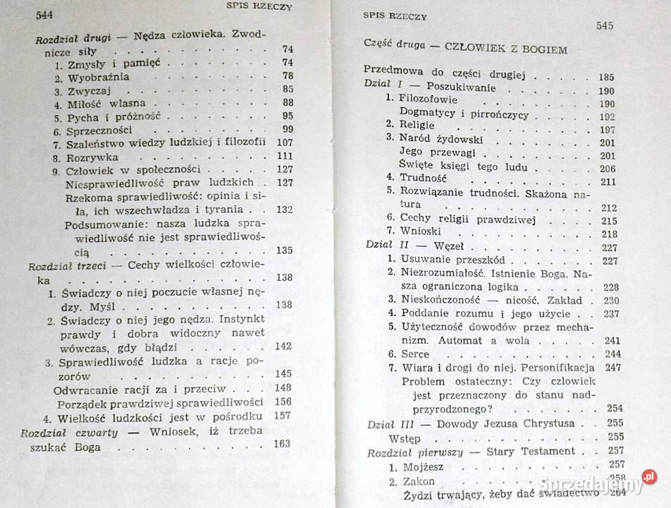 Myśli Blaise Pascal Rok wydania 1989 Pozostałe Chełm