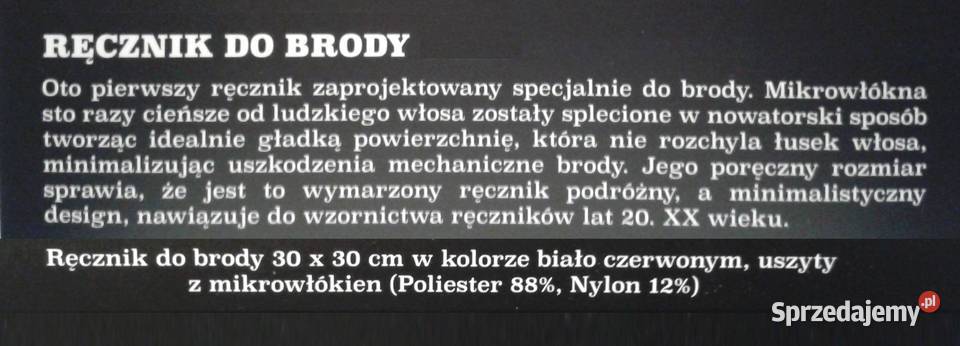 CYRULICY Ręcznik do brody z mikrowłókien 30x30 opolskie