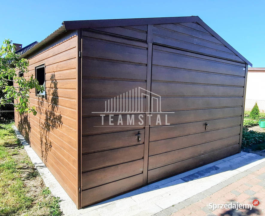 GARAŻ BLASZANY 4m x 7m dwuspad Brama drzwi 2x mazowieckie Płock