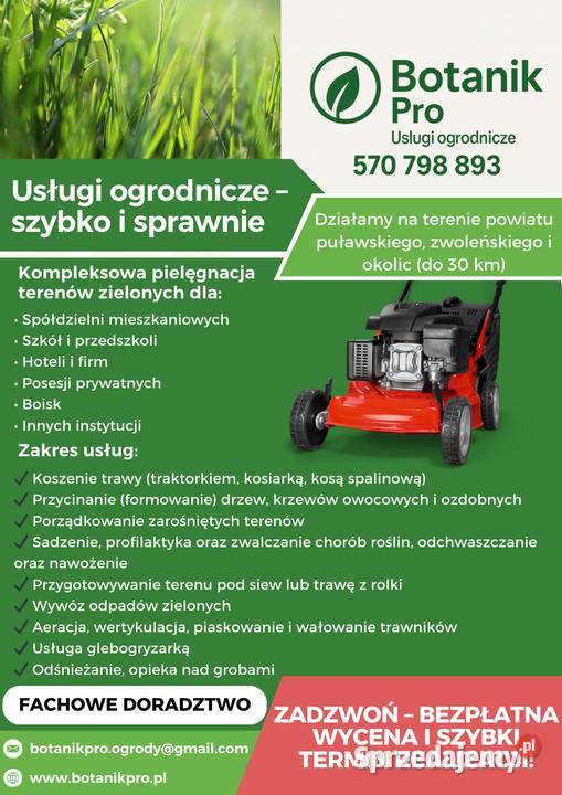 Usługi ogrodnicze i porządkowe kompleksowo Puławy