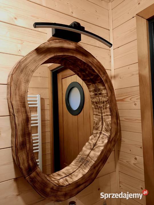 Lustro dekoracyjne okrągłe drewno naturalne Dom i Ogród Rzeszów