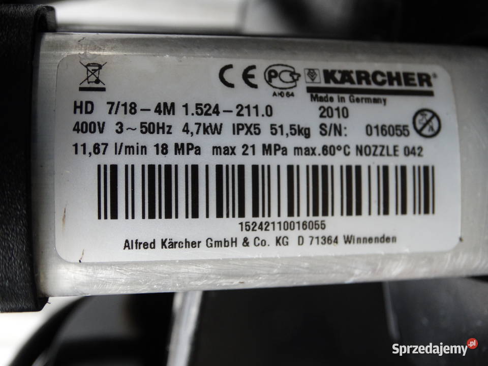 Myjka Ciśnieniowa Karcher HD 718 4MX 2010 zwijak