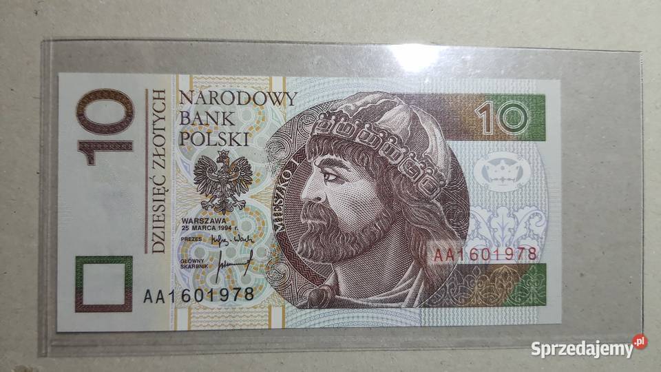 RZADKOŚĆ 10 Złotych 1994 s AA UNC Warszawa