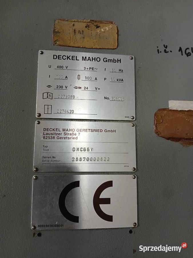 Sprzedam 2 paletowe pionowe centrum DMC 65V Produkcja