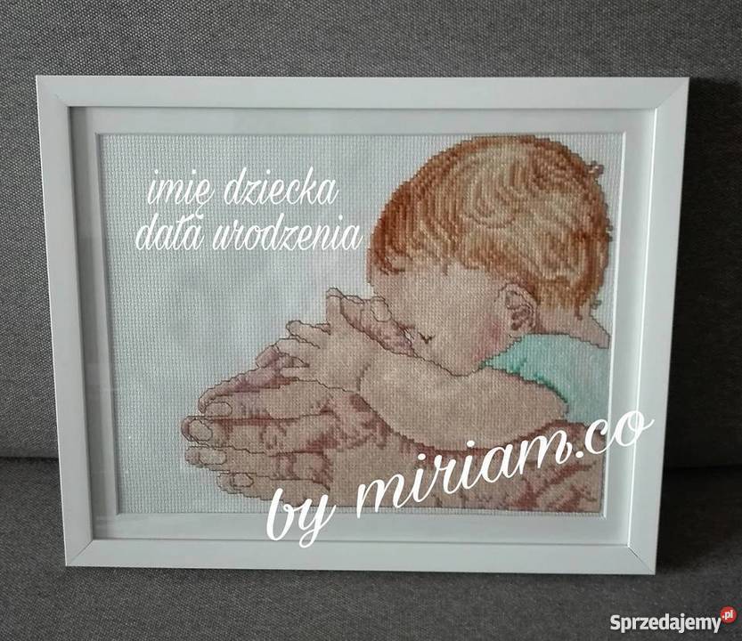 pamiątka chrzest metryczka haft Dekoracje i ozdoby Czerwionka-Leszczyny sprzedam