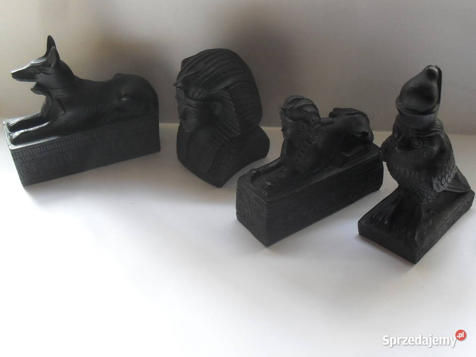 4 stare figurki z EGIPTU lata 60 70 z Onyksu czarny Wrocław