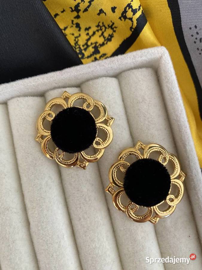 olczyki vintage czarne asamit złote wieczorowe Łódź