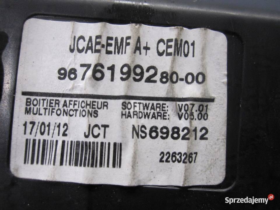 CITROEN C4 II B7 ekran wyświetlacza 9676199280