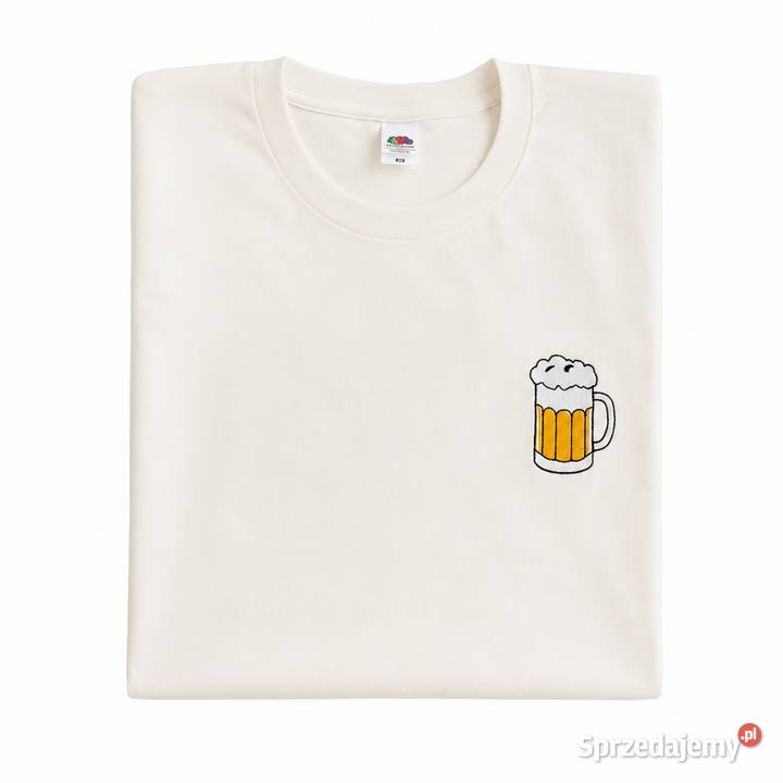 Koszulka bawełniana z haftem kufel Logo Tshirt Ligota
