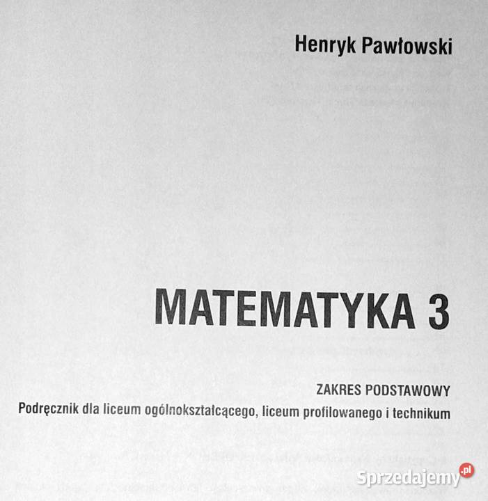 Matematyka 3 Podręcznik Zakres podstawowy Henryk