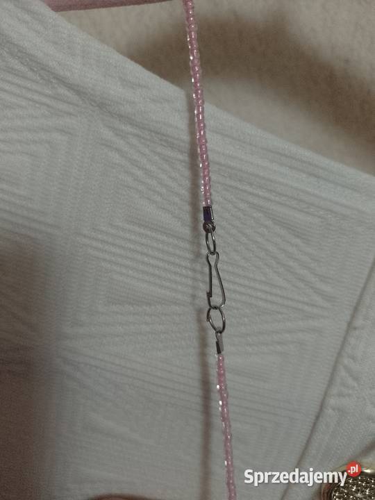 Różowy Bogato zdobiony naszyjnik korale Kraków