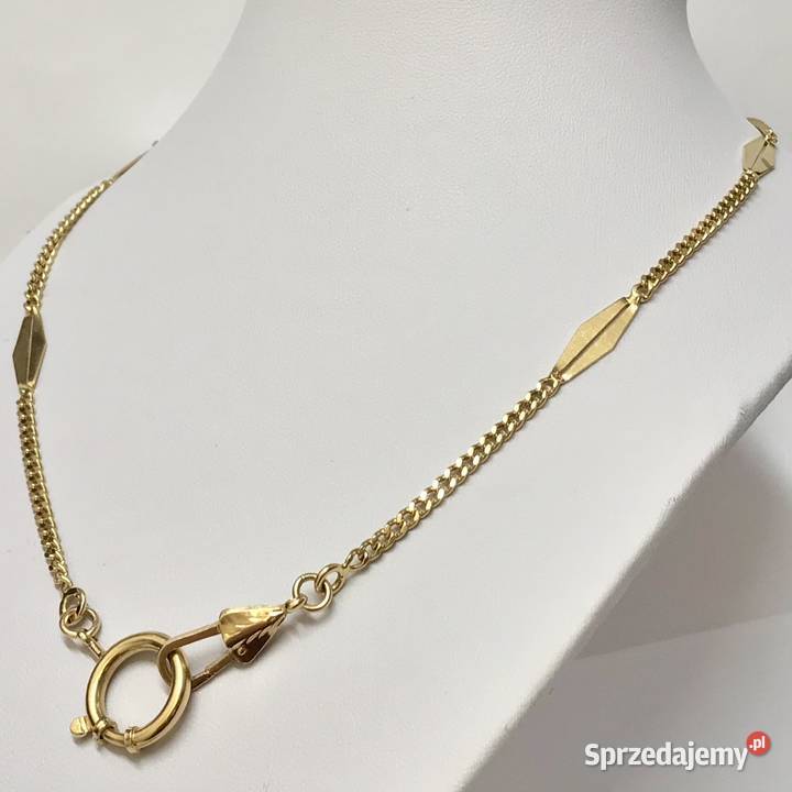 Złoty ŁAŃCUSZEK naszyjnik damski 18K PANCERKA 42