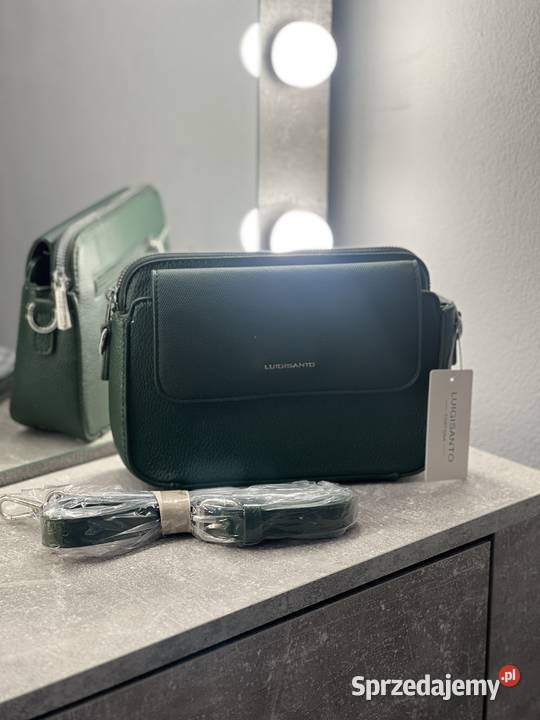 Torebka na ramię listonoszka z paskiem zielona Jasło