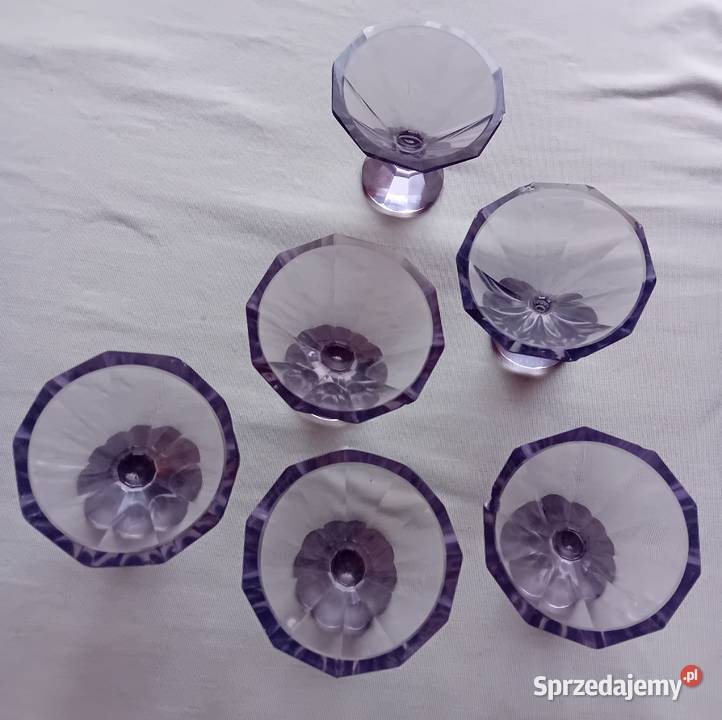 Komplet 6 kieliszków neodymowych art deco Koźminek