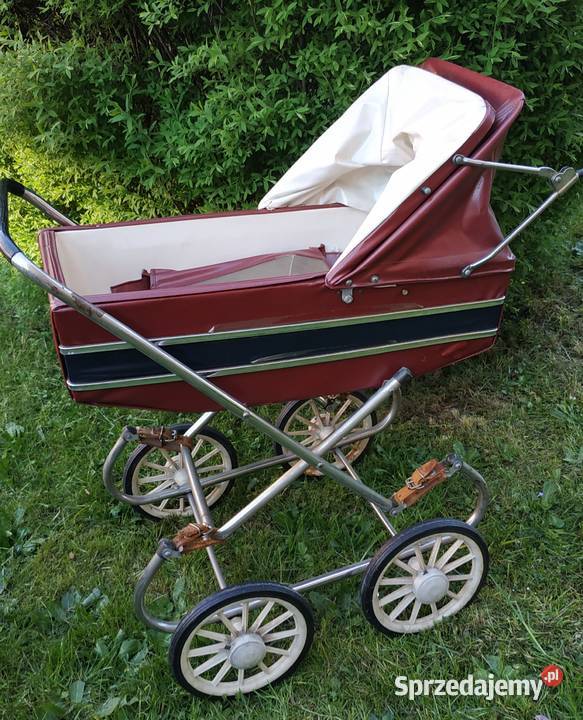 Czerwony unikalny z PRLu wózek lalek Kubełkowe Knurów