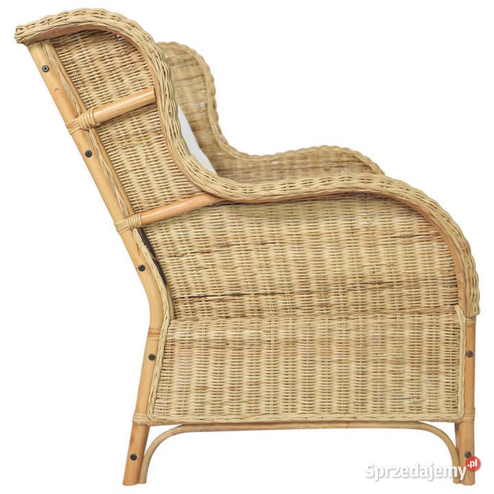 Sofa 2osobowa naturalny rattan i len WM325466 Sofy i kanapy