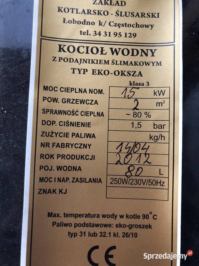 Okazja Kocioł wodny na ekogroszek Zabrze