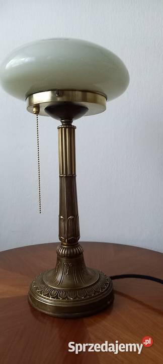 Bogato zdobiona mosiężna lampa w stylu Art Deco łódzkie Skierniewice