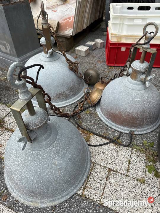 3 stare lampy industrialne wielkie solidne z Długopole-Zdrój sprzedam