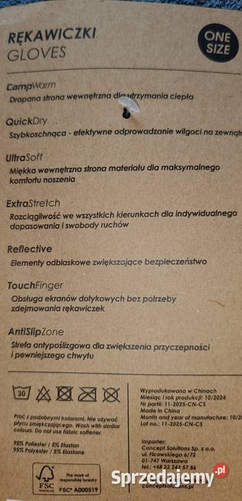 CAMPUS rękawiczki kolor czarny NOWE Galanteria i dodatki warmińsko-mazurskie