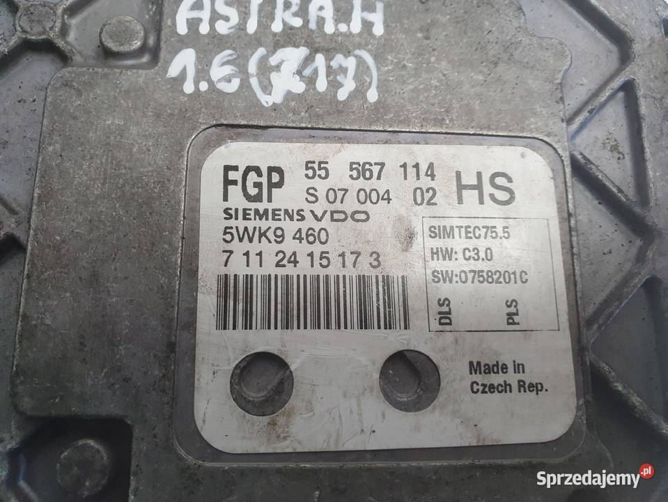 Opel Astra III H 16 16V STEROWNIK SILNIKA Rudka