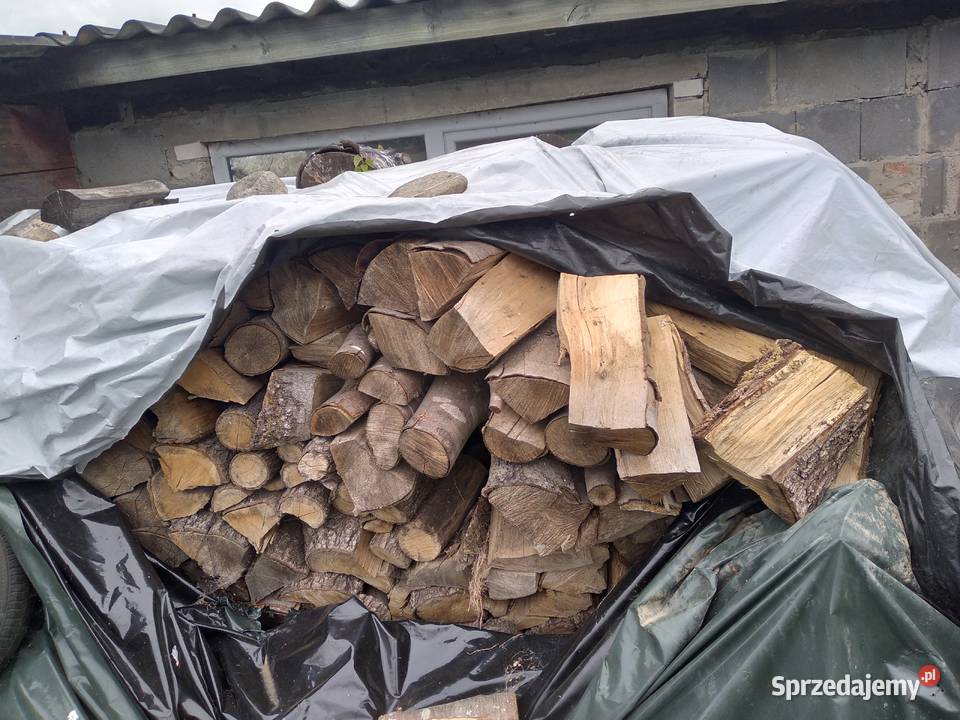 Drewno kominkowe sezonowane połupane mieszanka Brzeźno Szlacheckie