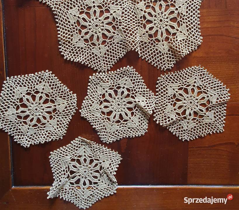 SERWETKI KORONKOWE ręcznie wykonane beżowe Lublin