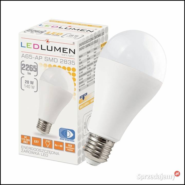 Żarówka LED LEDLUMEN E27 20W 140W 2265lm ciepła Żarówki i świetlówki mazowieckie Warszawa