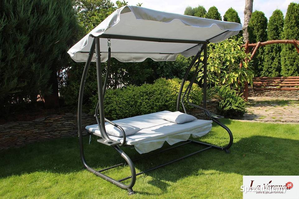 HUŚTAWKA ogrodowa Z MOSKITIERĄ rozkładana szara mazowieckie Cieśle