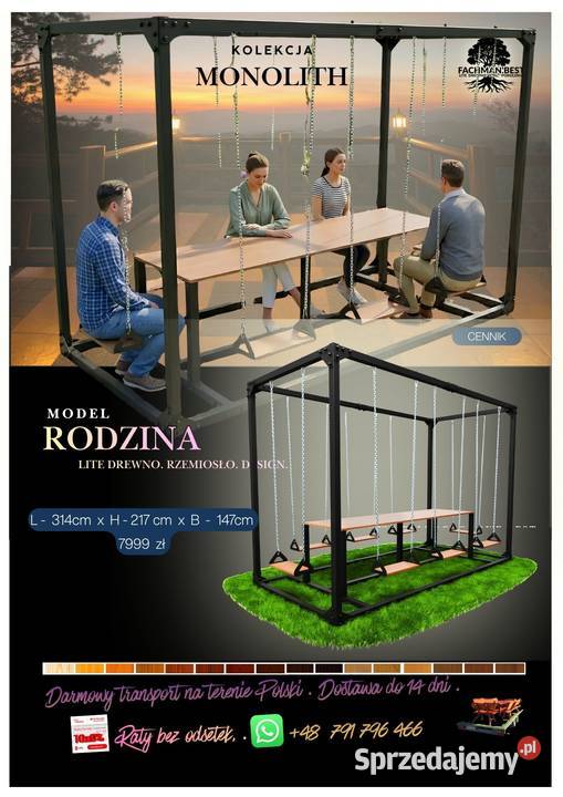Meble ogrodowe z litego drewna Producent Dostawa