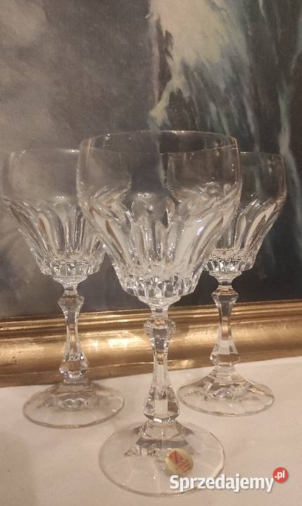 Kielichy do wina Gruby ciężki kryształ głęboki Porcelana i szkło Pabianice