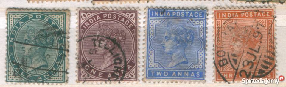 Zn Indie Bryt Mi 31b 3a 5a 6b kas 1882 88 Filatelistyka Gliwice sprzedam