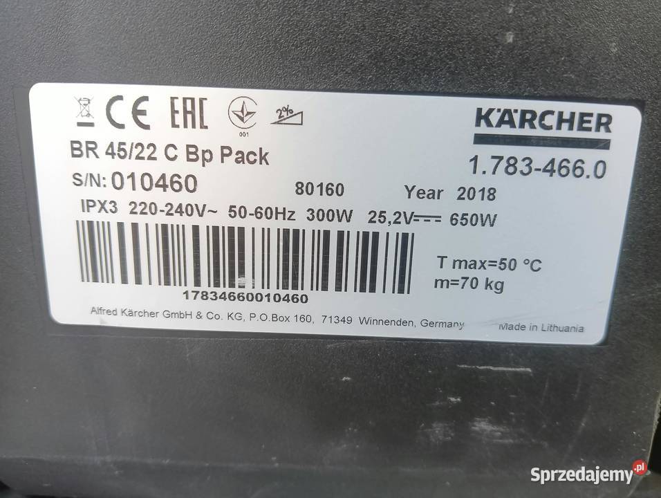 Szorowarka Myjka Karcher BR 4522 C Bp Pack Radom