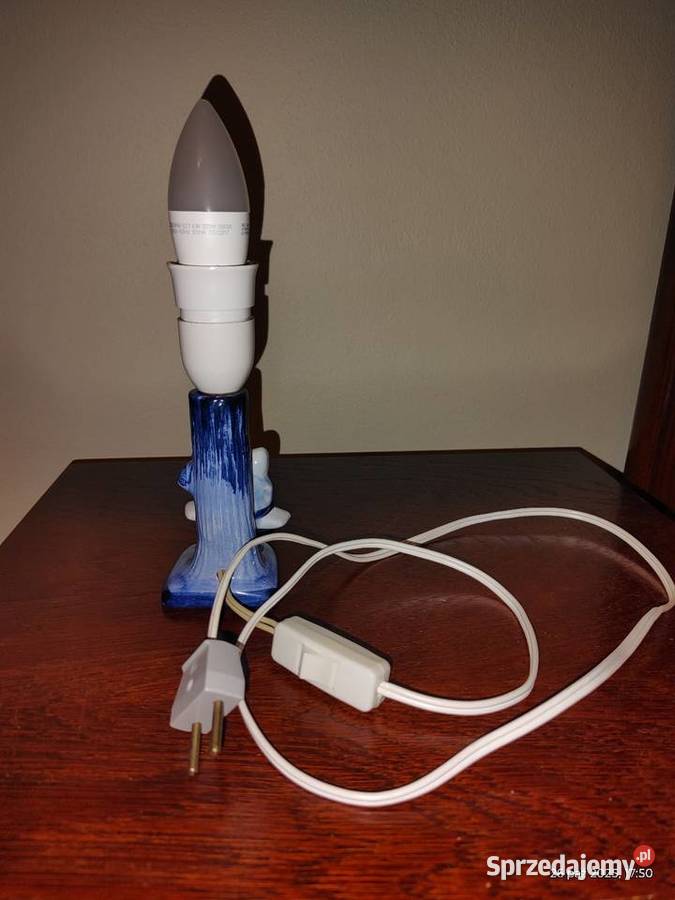 Lampa porcelanowa Holandia 1940 oryginał vintage Porcelana i szkło świętokrzyskie Przeczów